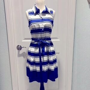 NWOT Milly Blue and White Striped Sleeveless Dress size 8